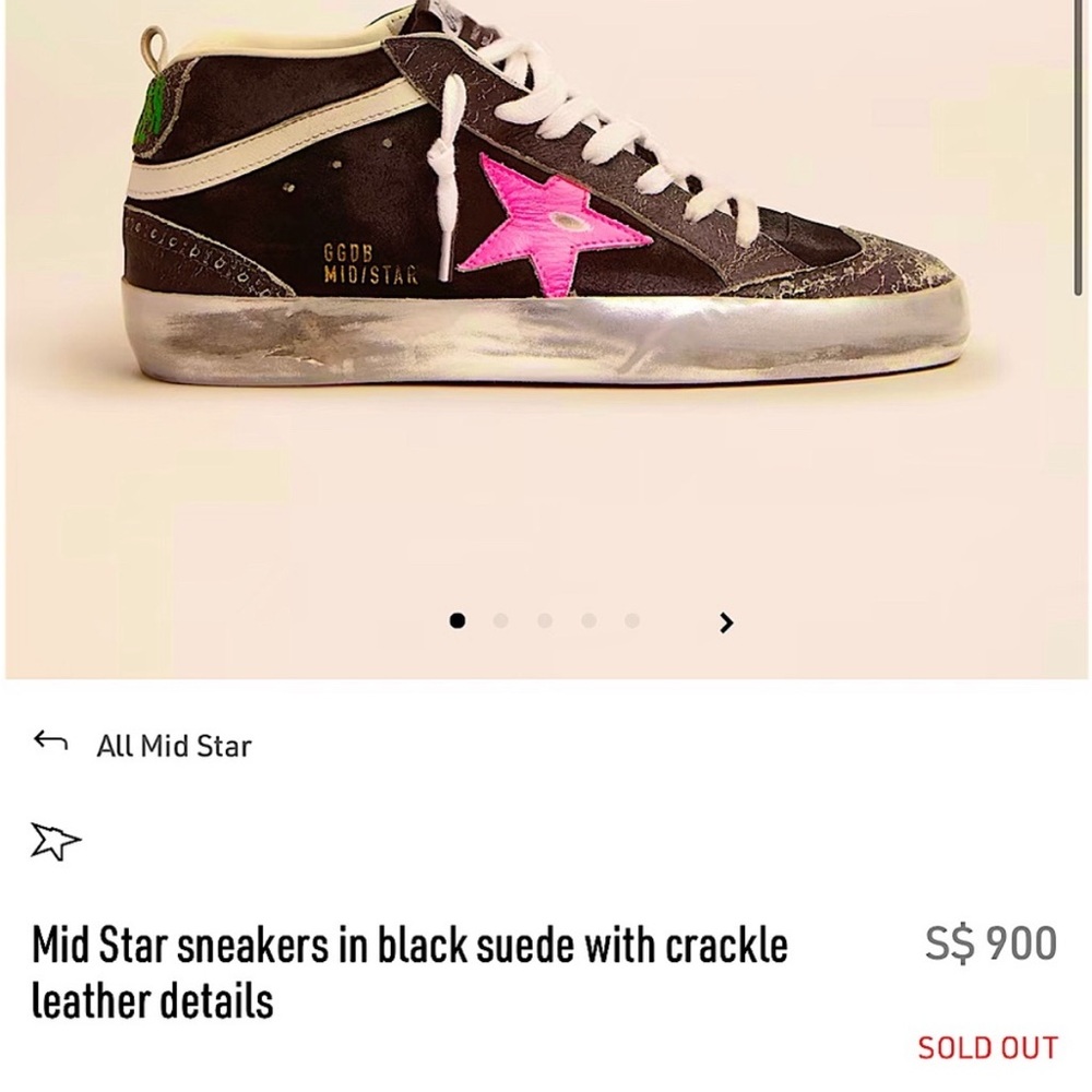 Golden Goose Mid Star Sneakers - Black and Pink